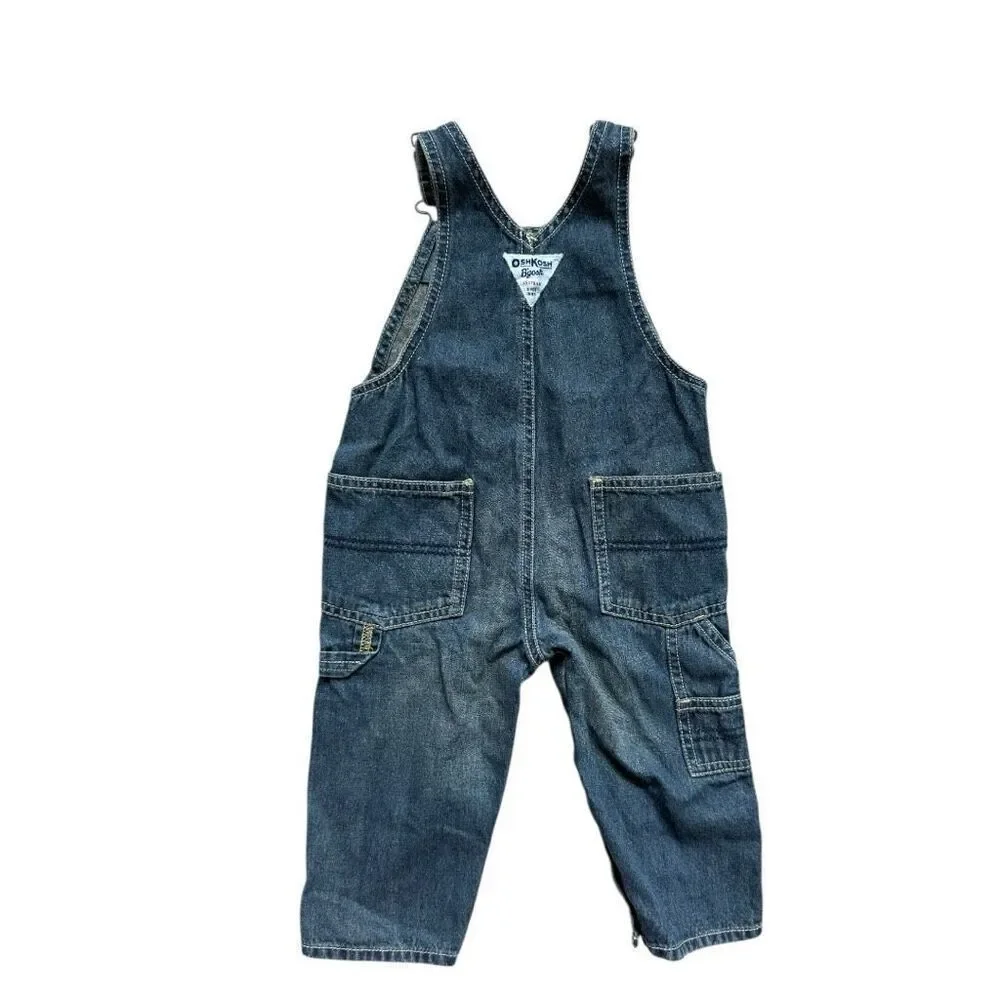 Baby Bogs Oshkosh Denim Pre Vintage Jean Overalls Bibs - Sz 12 mo